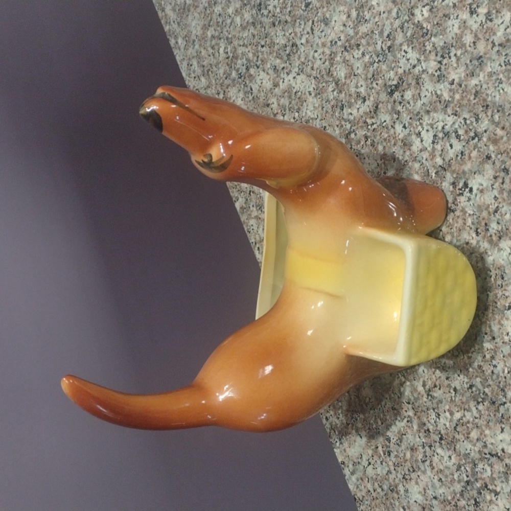 MID CENTURY DACHSHUND CADDY/PLANTER